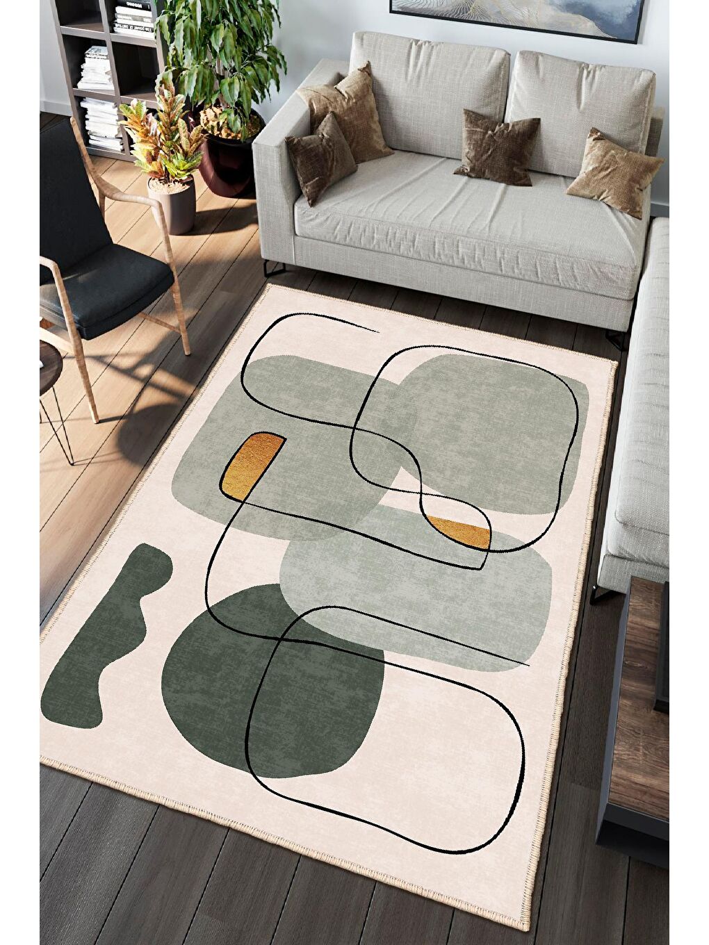 Mor Dekoratif Özel Tasarım Modern Halısı 80x150 cm-1