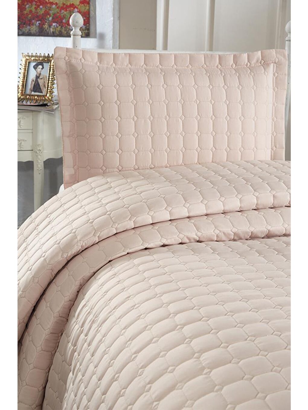 Kahverengi Estiva Tek Kişilik Yatak Örtüsü Cappucino-3