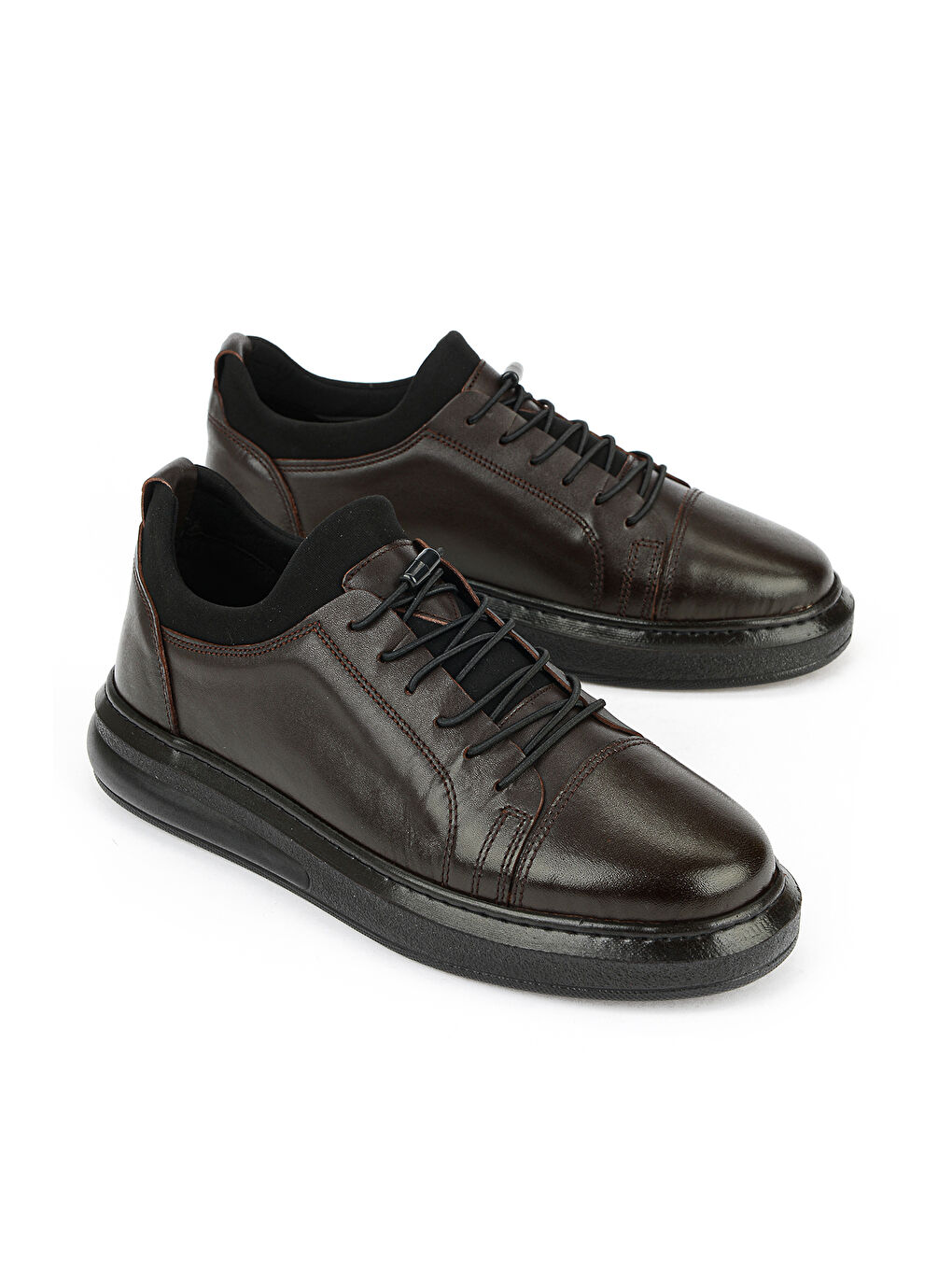 Kahverengi Erkek Hakiki Deri Sneaker 161423Z79 Kahve-1