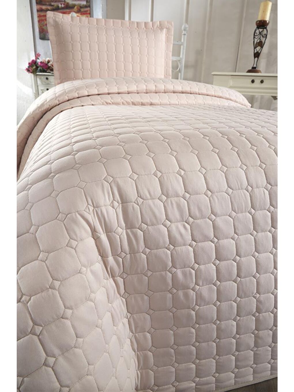 Kahverengi Estiva Tek Kişilik Yatak Örtüsü Cappucino-6