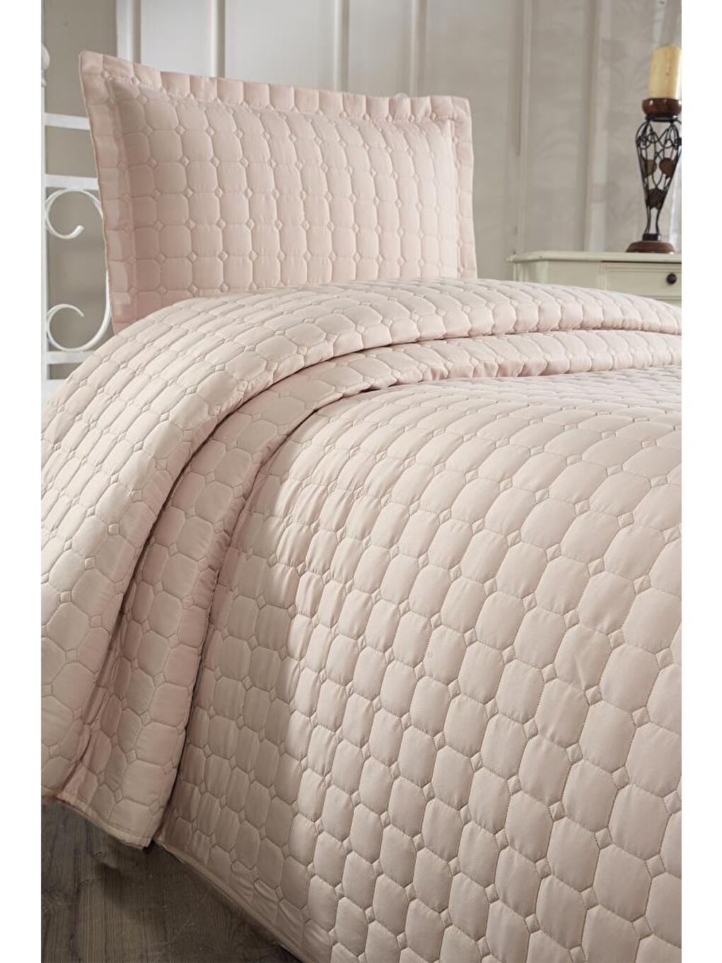 Kahverengi Estiva Tek Kişilik Yatak Örtüsü Cappucino-7