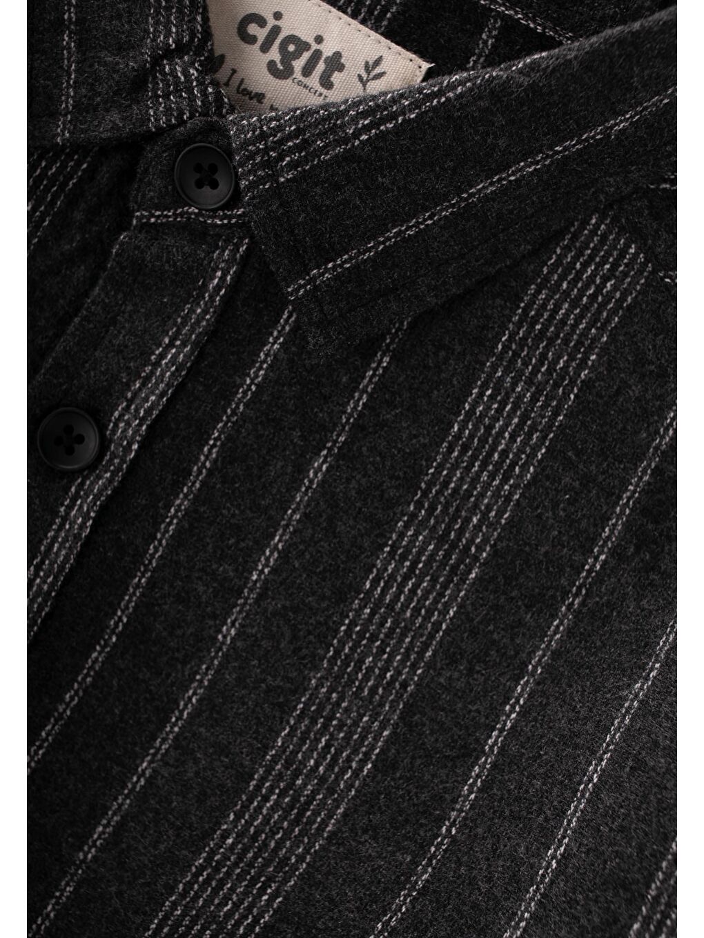 Çizgili Mevsimlik Oduncu Gömlek 2-10 Yaş Antrasit-2