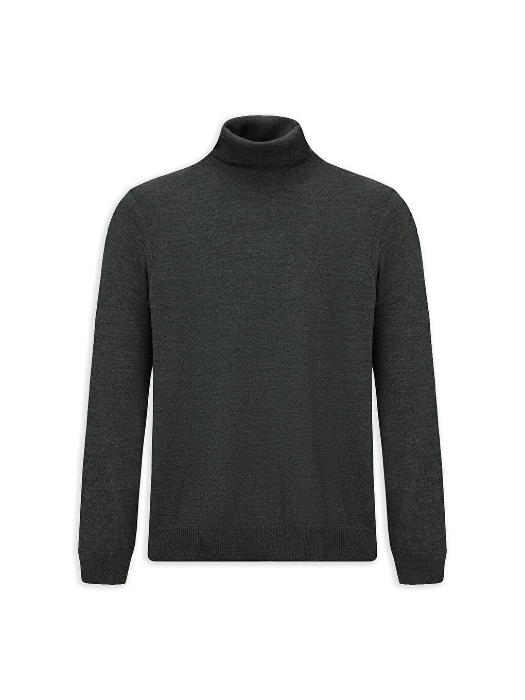 Antrasit Balıkçı Yaka Regular Fit Yünlü Triko Kazak