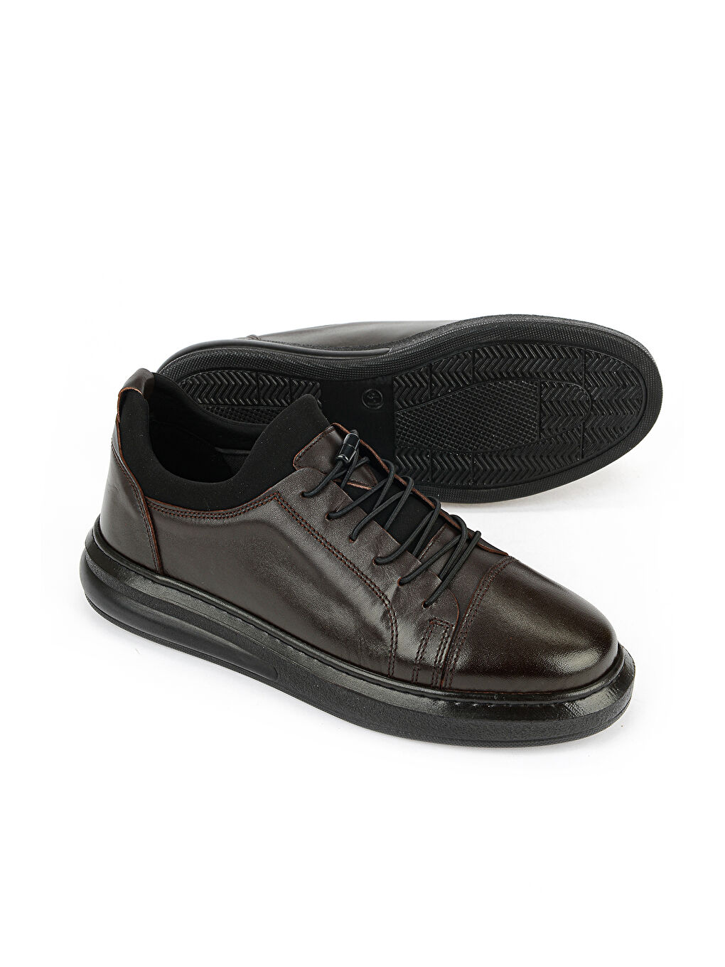 Kahverengi Erkek Hakiki Deri Sneaker 161423Z79 Kahve-3