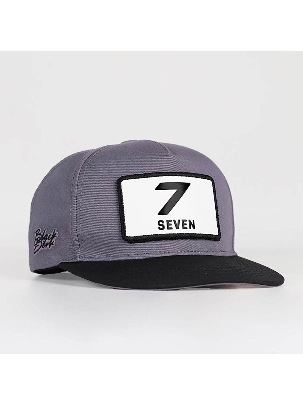 7 Numara Logolu Siyah-Gri Hip Hop Şapka
