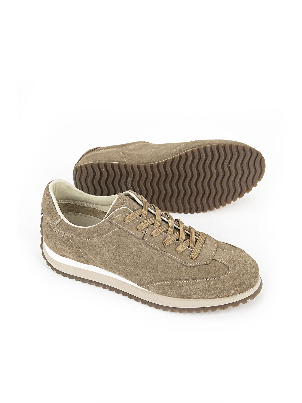 Bej Erkek Hakiki Deri Sneaker 1611026Z2292 Kum-3