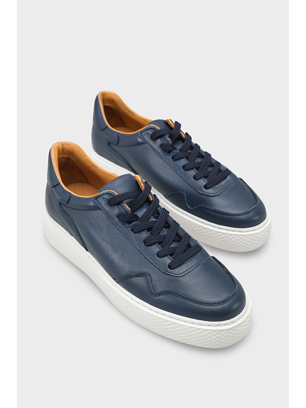 Lacivert Rutter Hakiki Deri Erkek Günlük Spor Ayakkabı Sneaker-1