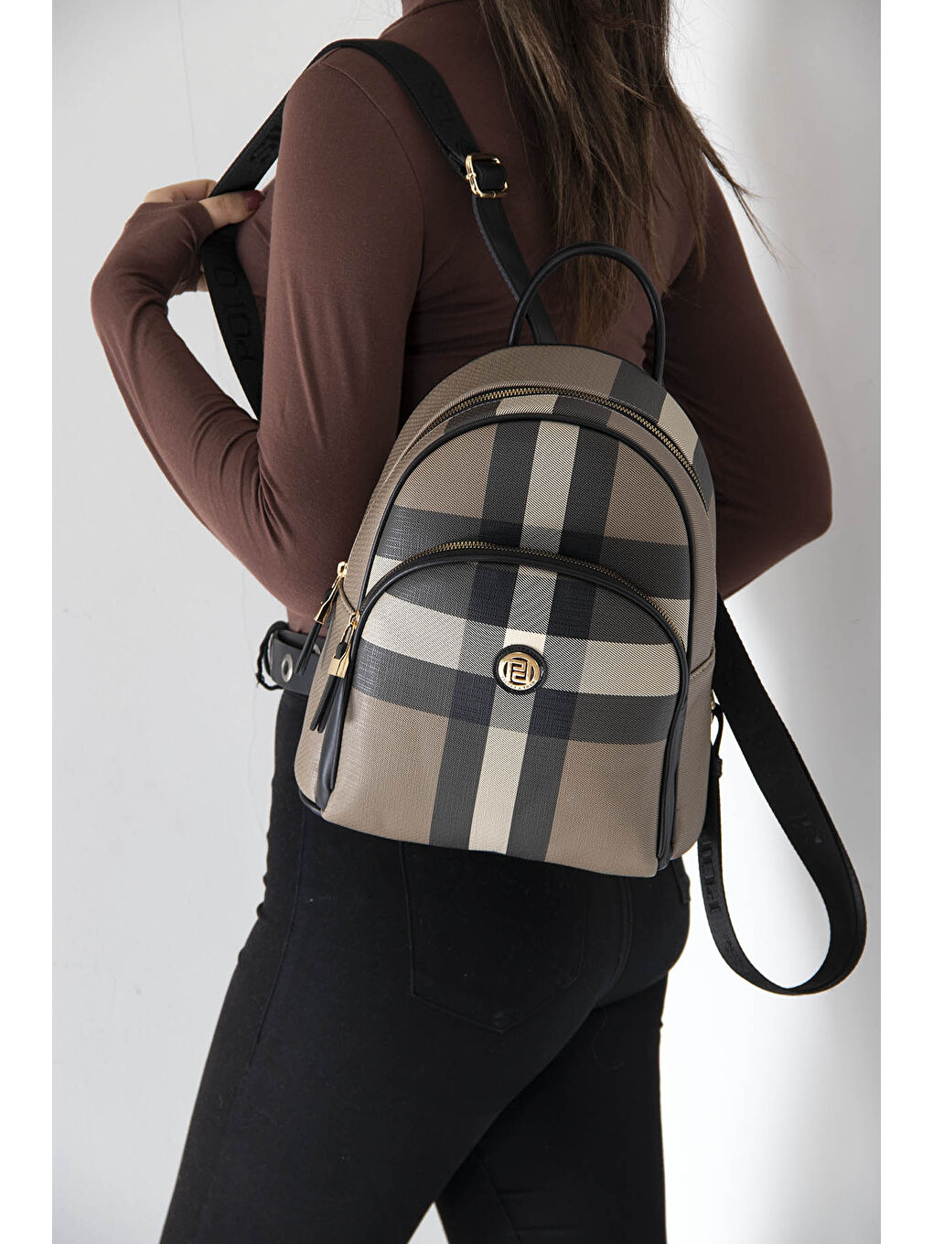 Kahverengi Kadın 1062-39354 SIRT ÇANTASI M80 KAHVE-MAT SİYAH-4