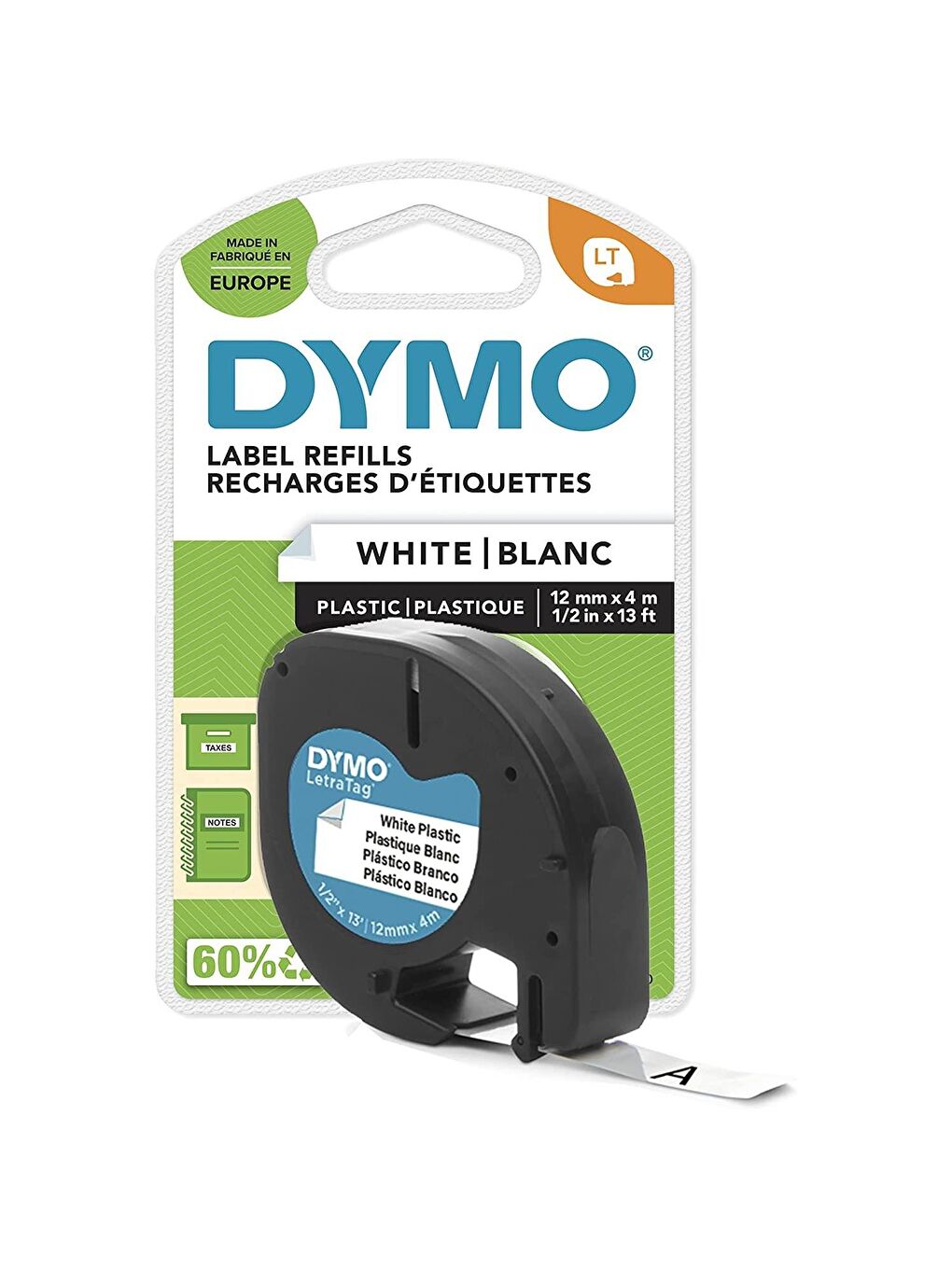 Dymo Letratag Orijinal Plastik Şerit Etiket 12mmx4m