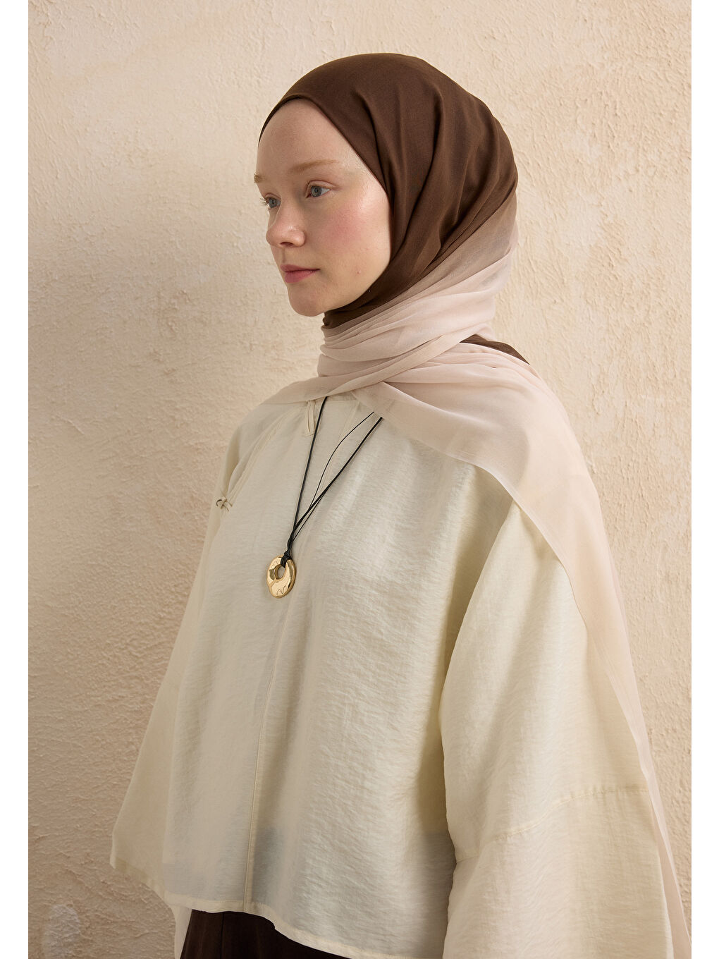 Kahverengi MODAL DEGRADE ŞAL KAHVE-VİZON-1