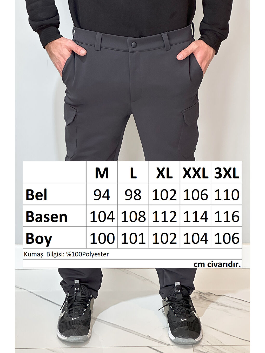 Erkek Kargo Cep İçi Şardonlu Pantolon REA-9707 Lacivert-4