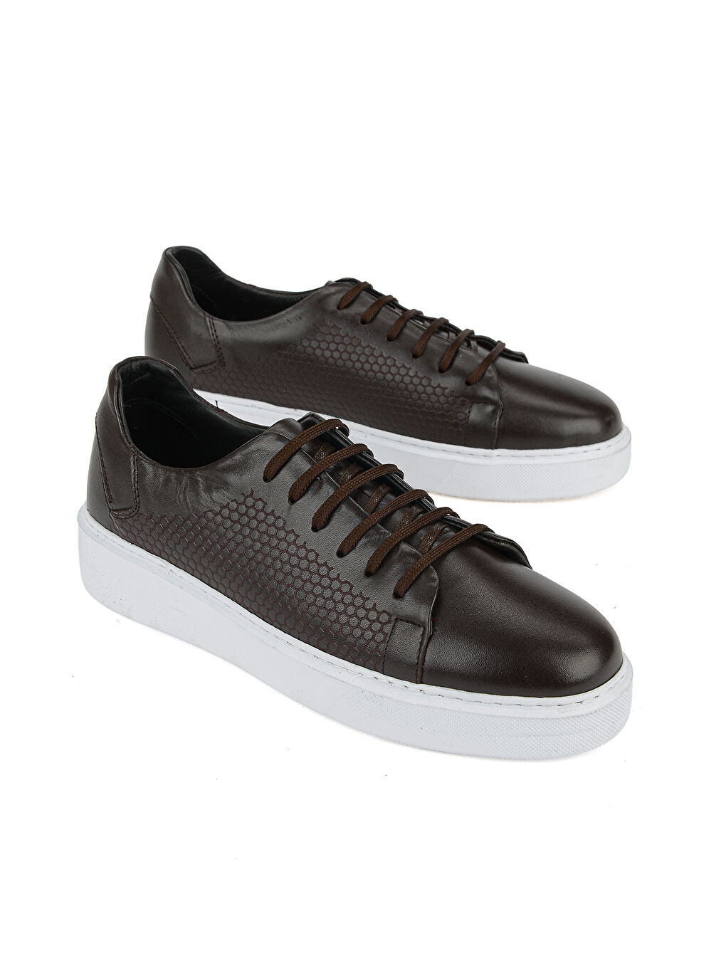 Kahverengi Erkek Hakiki Deri Sneaker 161423Z515 Kahve-1