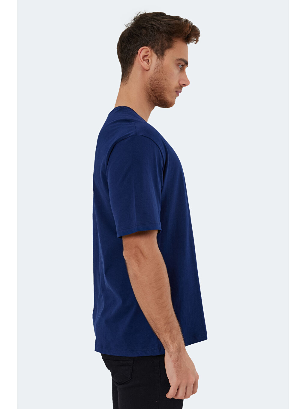 KAISER Erkek %100 Pamuk Tişört Lacivert-5