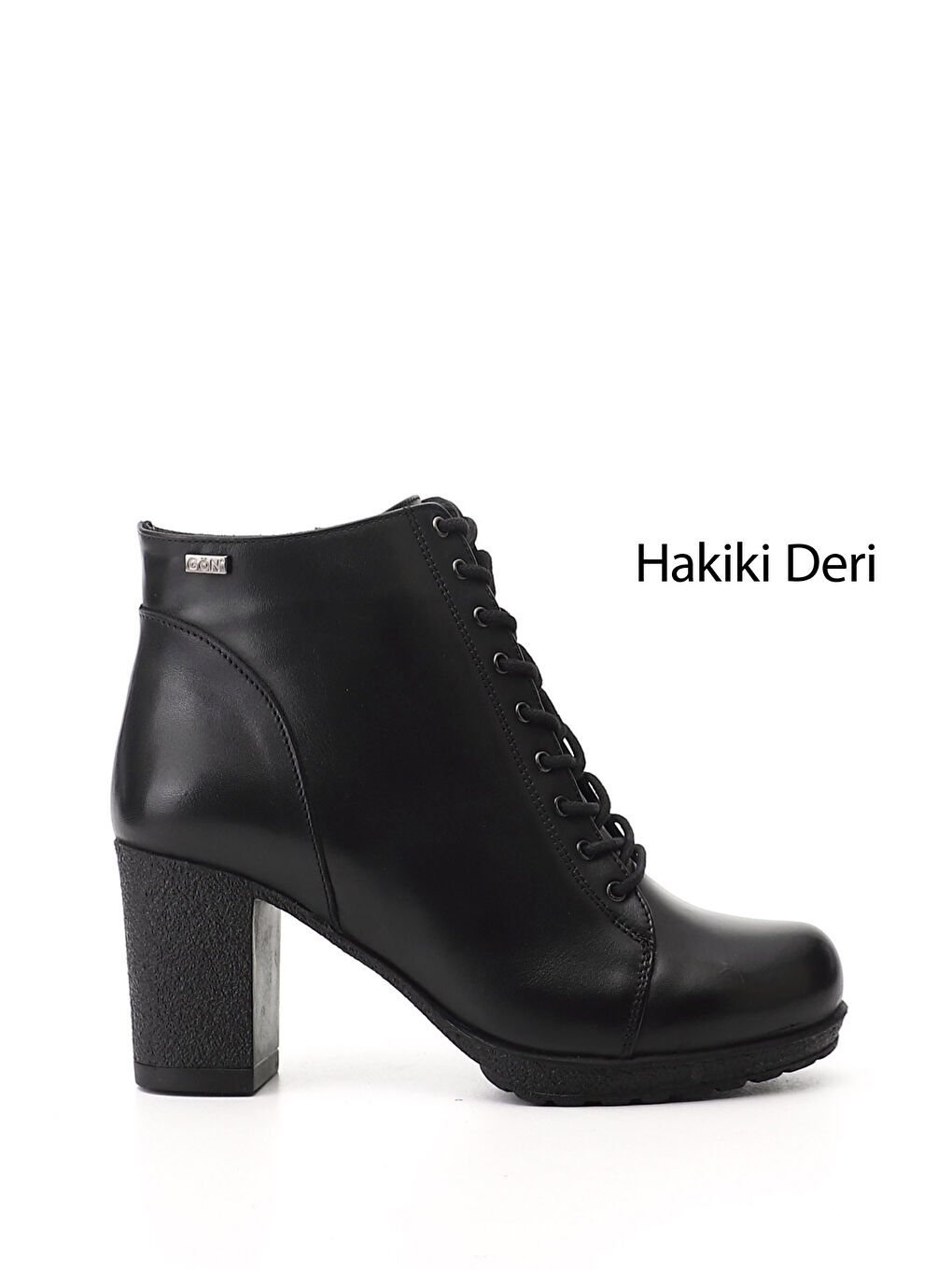 Siyah Kadın SİYAH Fermuarlı Kalın Topuklu Hakiki Deri Postal Bot