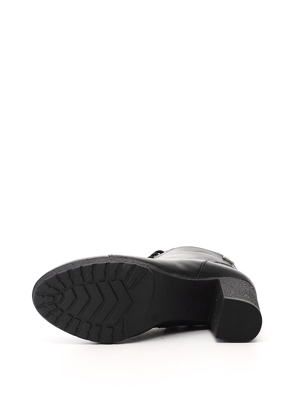 Siyah Kadın SİYAH Fermuarlı Kalın Topuklu Hakiki Deri Postal Bot-3