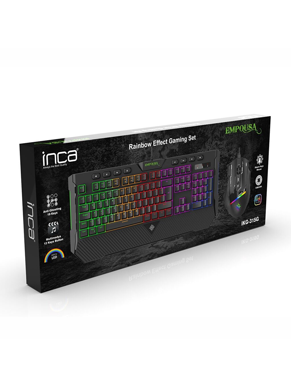 IKG-315G Empousa Special Dizayn Kablolu Gaming Oyuncu Klavye Mouse Seti-7