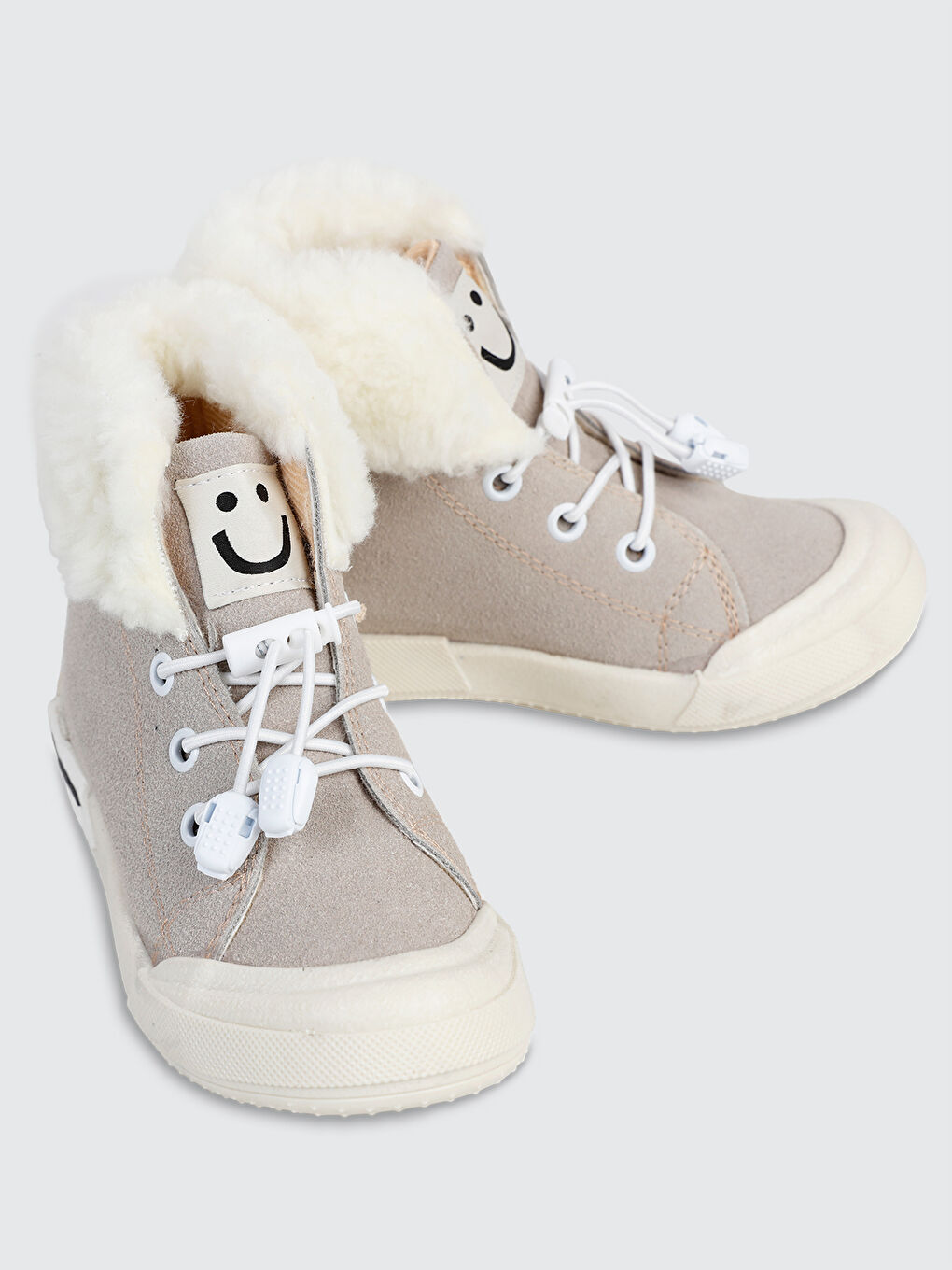 Kız Çocuk Kürklü Uzun Spor Ayakkabı 26-30 Numara Gri