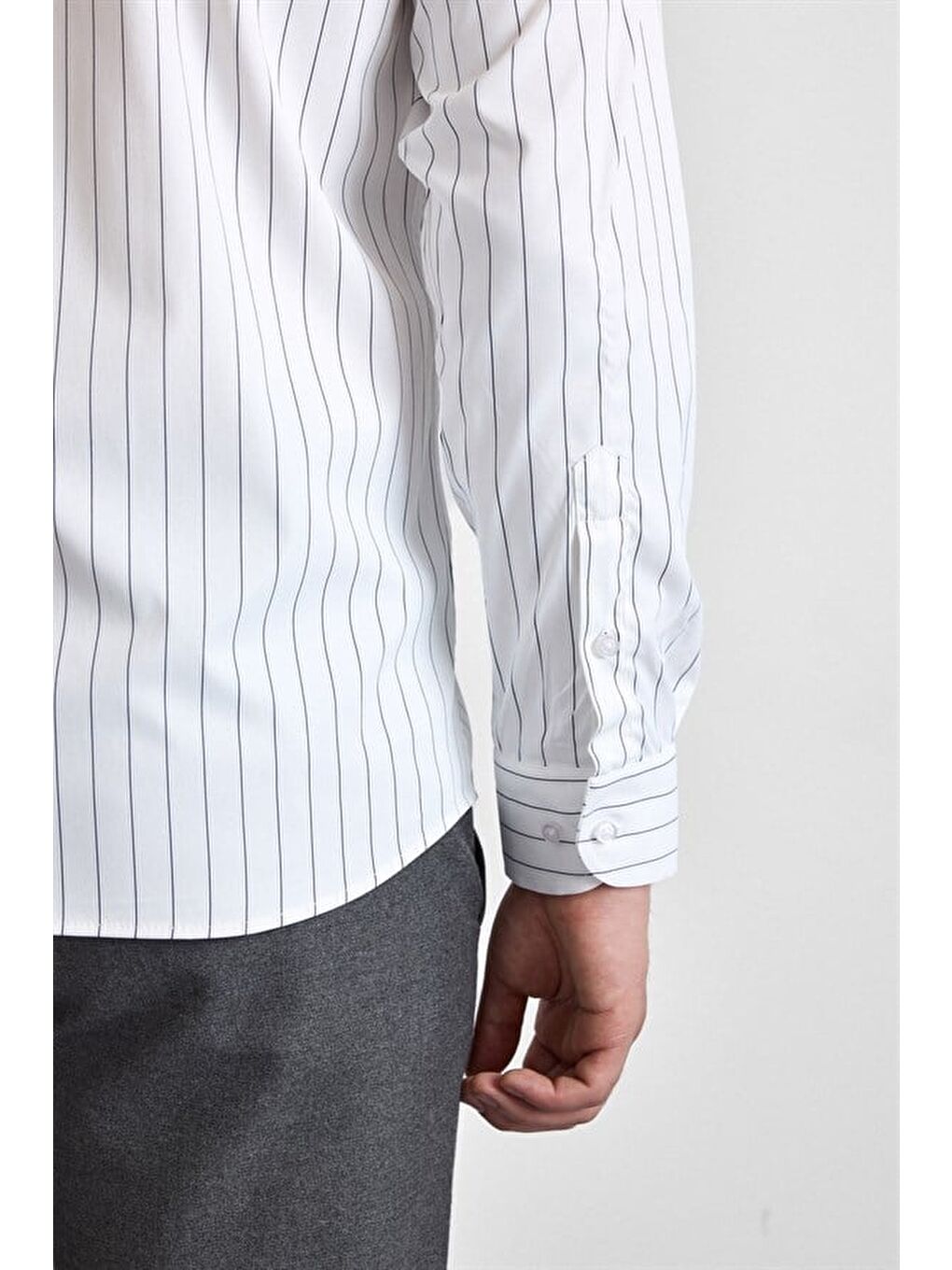 Lacivert Slim Klasik Yaka Casual Gömlek-3