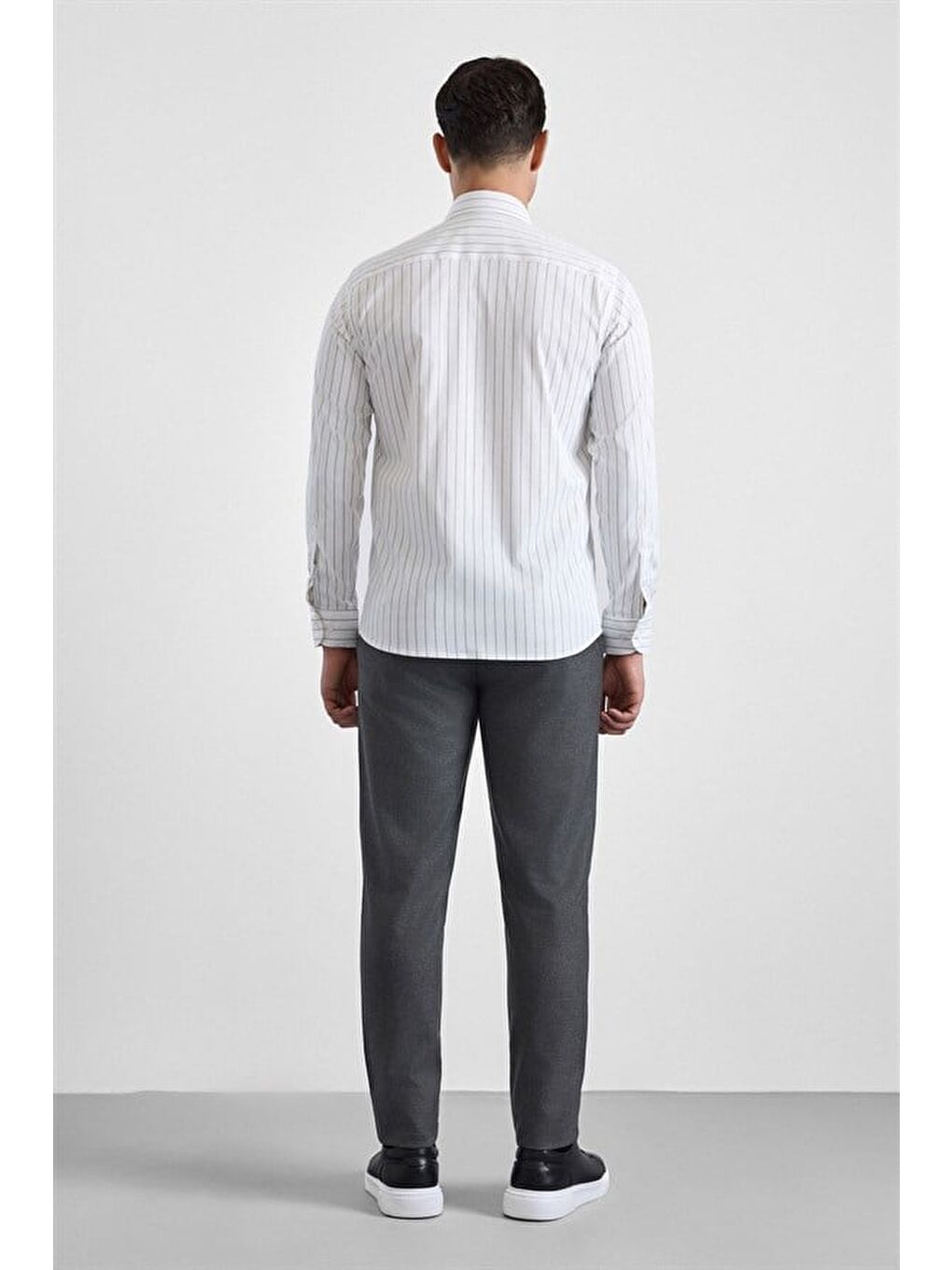 Lacivert Slim Klasik Yaka Casual Gömlek-4