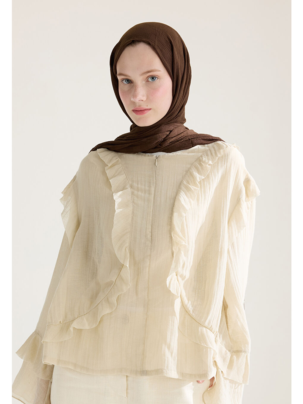 Kahverengi MODAL DAMALI ŞAL ÇİKOLATA KAHVE