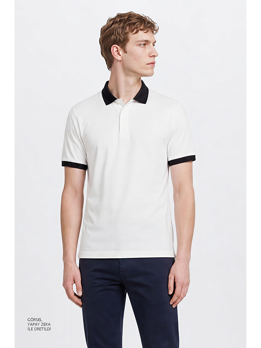Erkek Lacivert Pamuklu Slim Fit Dar Kesim 5 Cepli Esnek Pantolon-2
