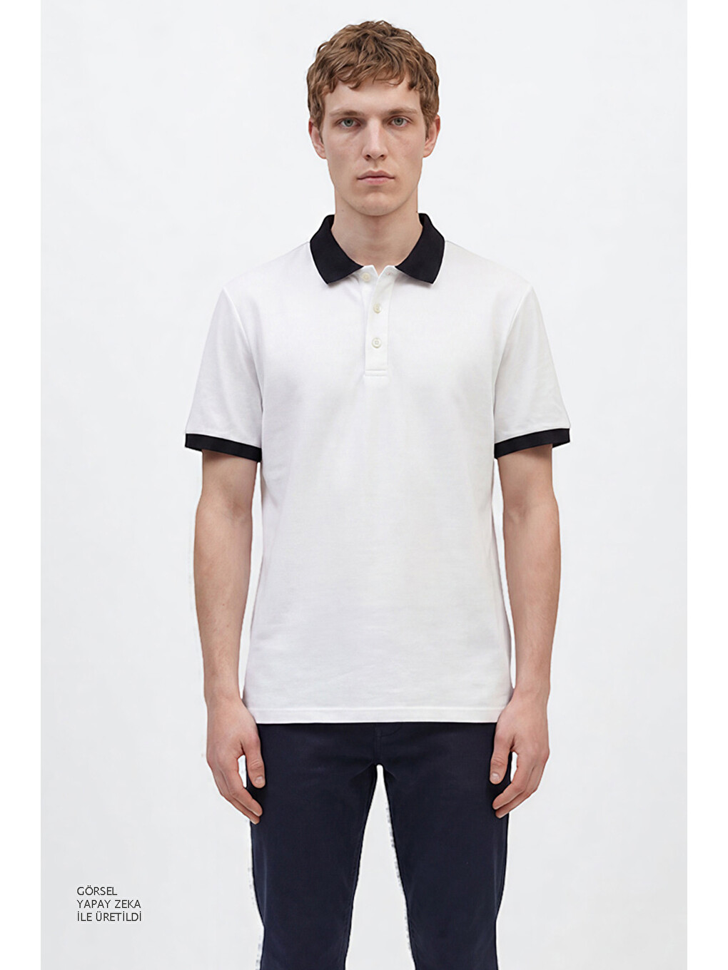 Erkek Lacivert Pamuklu Slim Fit Dar Kesim 5 Cepli Esnek Pantolon-3