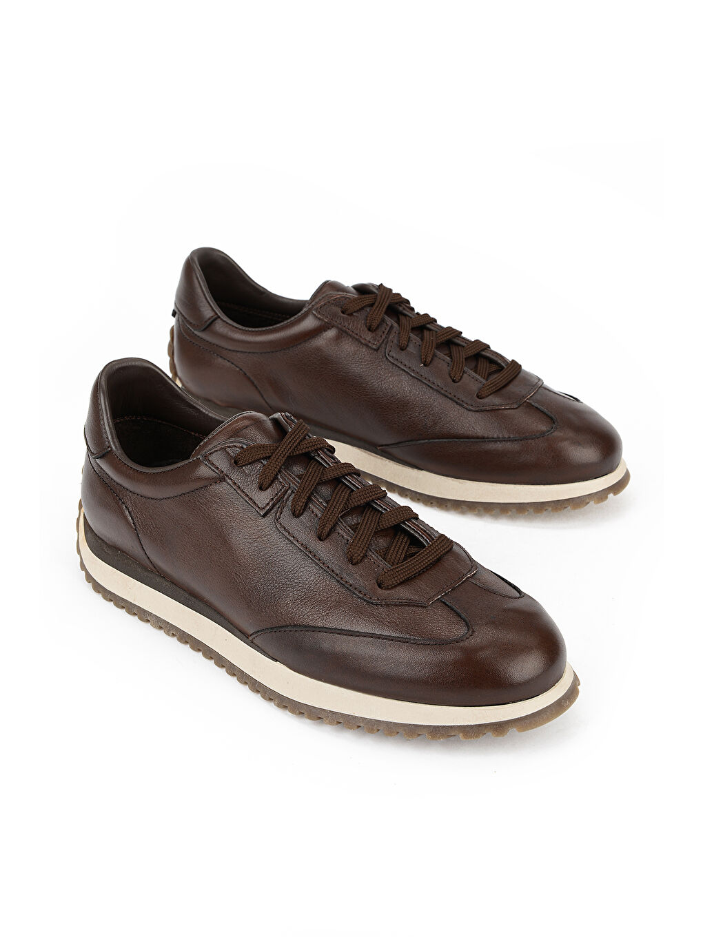 Kahverengi Erkek Hakiki Deri Sneaker 1611026Z229 Kahve-1