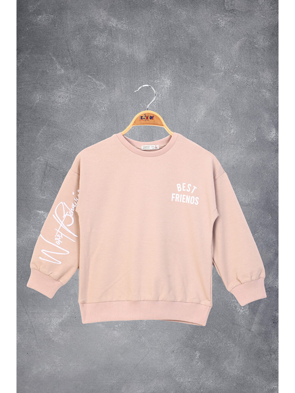 Bej Kız Çocuk Best Frıends Baskılı Sweatshirt