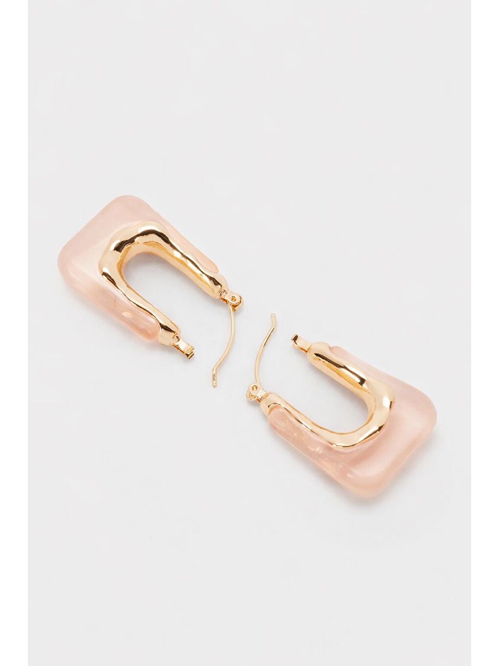 Pembe Şeffaf Frost Akrilik Çanta Küpe