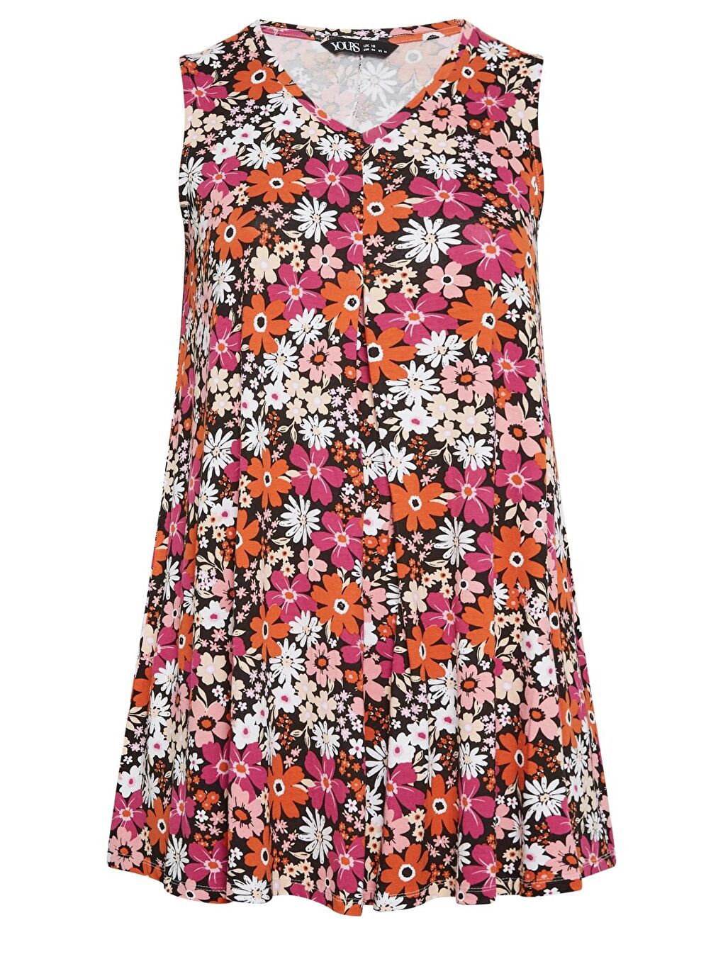 Pembe Büyük Beden Sıfır Kol V Yaka Çiçek Desenli Bluz 302385-4