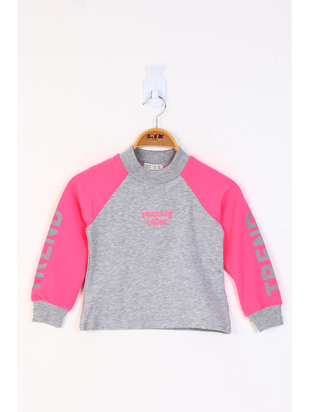 Gri Kız Çocuk Stunnig Collar Baskılı Sweatshirt