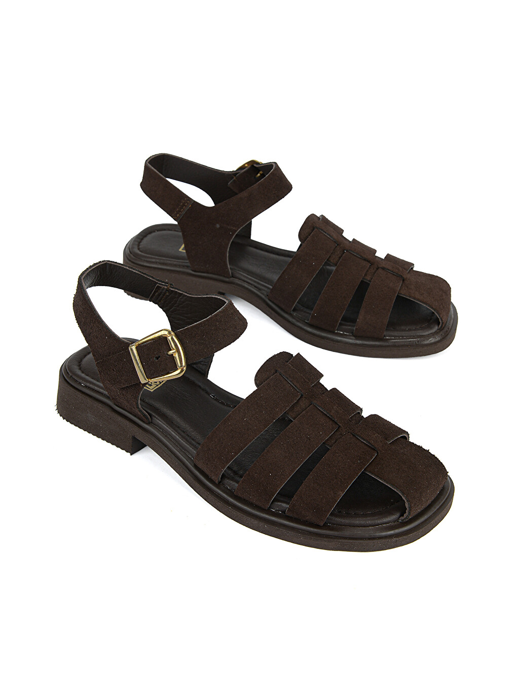 Kahverengi Kadın Hakiki Deri Sandalet 1611061z7004 Kahve-1
