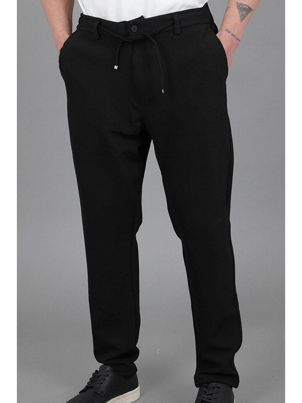 Siyah Diagonel Kumaş Jogger Pantolon CPT-5_0436-2