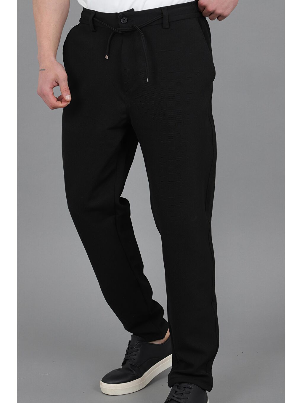 Siyah Diagonel Kumaş Jogger Pantolon CPT-5_0436-3