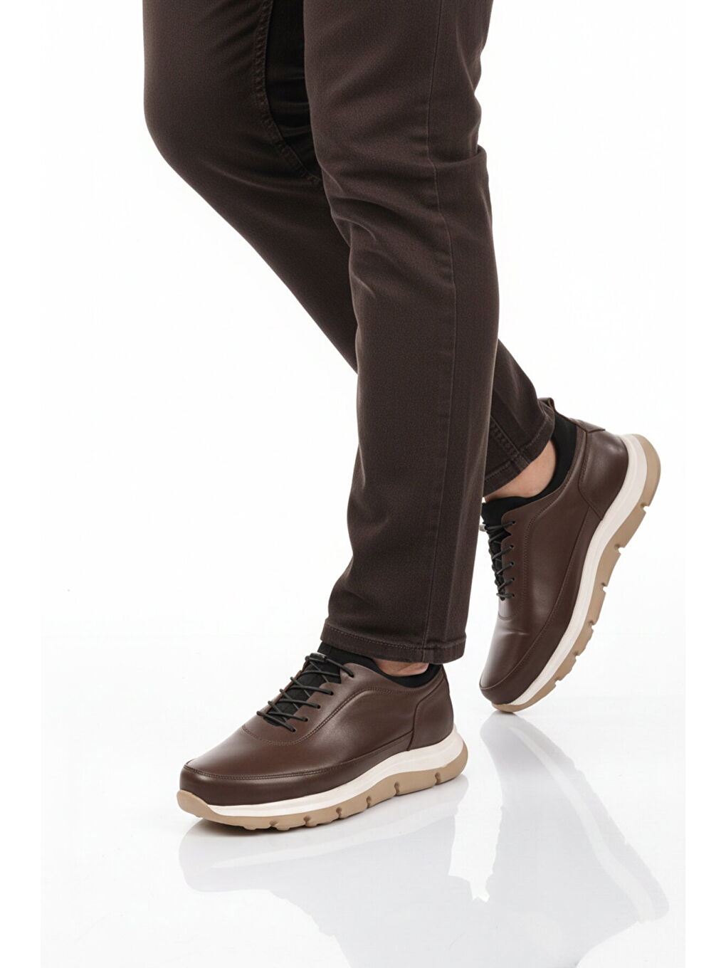 Kahverengi Kahve Hakiki Deri Erkek Casual Ayakkabı 2253 M