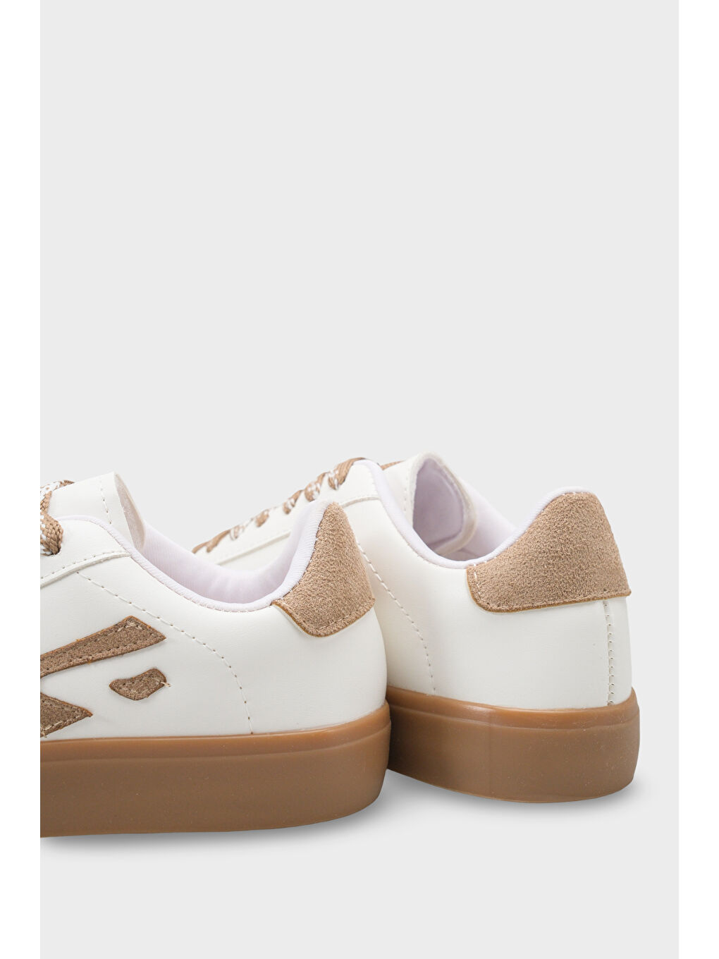 Bej Nissie Yan Detaylı Bağcıklı Konforlu Taban Günlük Spor Kadın Sneaker Ayakkabı-4