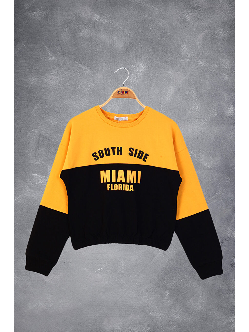 Sarı Kız Çocuk Mıamı Baskılı Sweatshirt