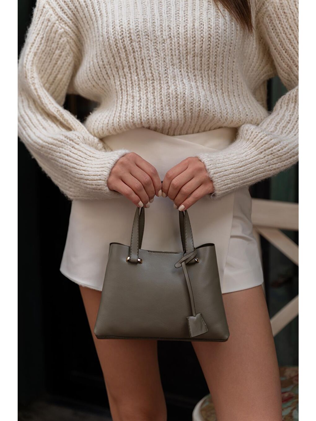 Melody Çift Bölmeli Çapraz Kadın Çanta - Haki