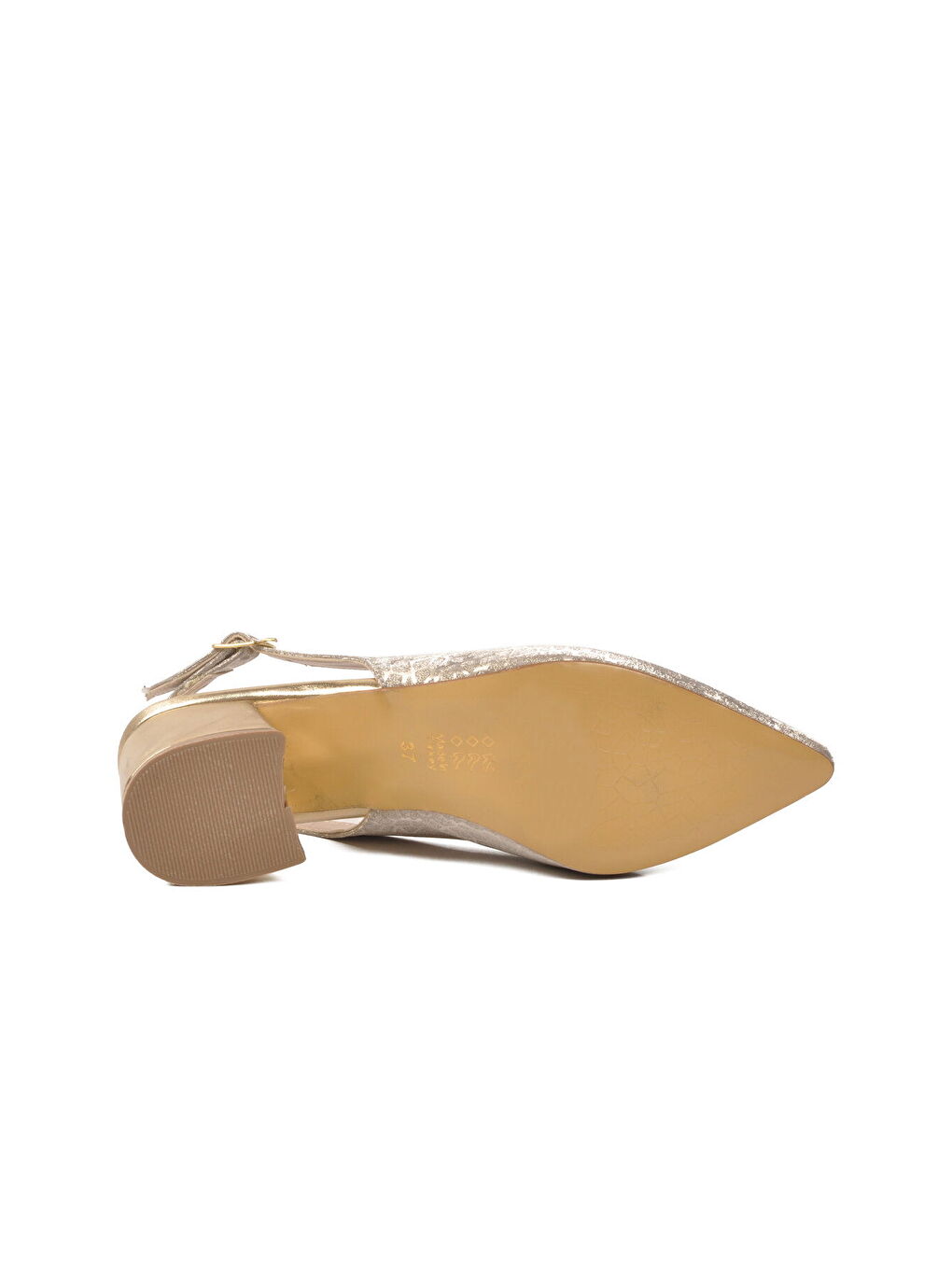 Sarı Altın Topuklu Kadın Abiye Ayakkabı 417688 Z-4