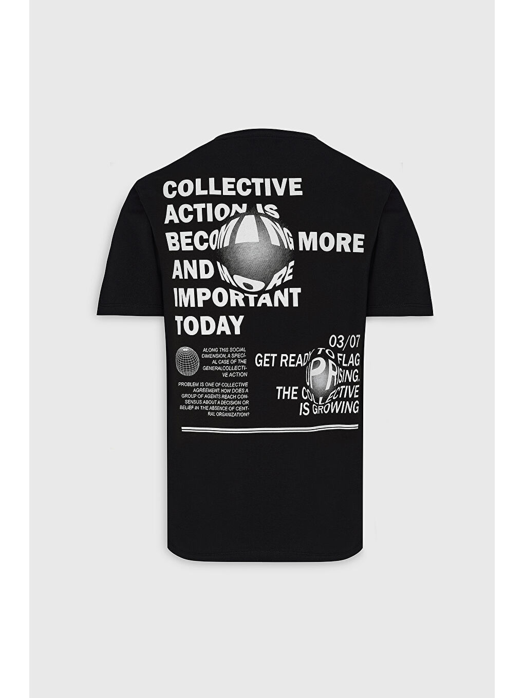 Erkek Siyah Standart Fit Normal Kesim %100 Pamuk Bisiklet Yaka Tişört-5