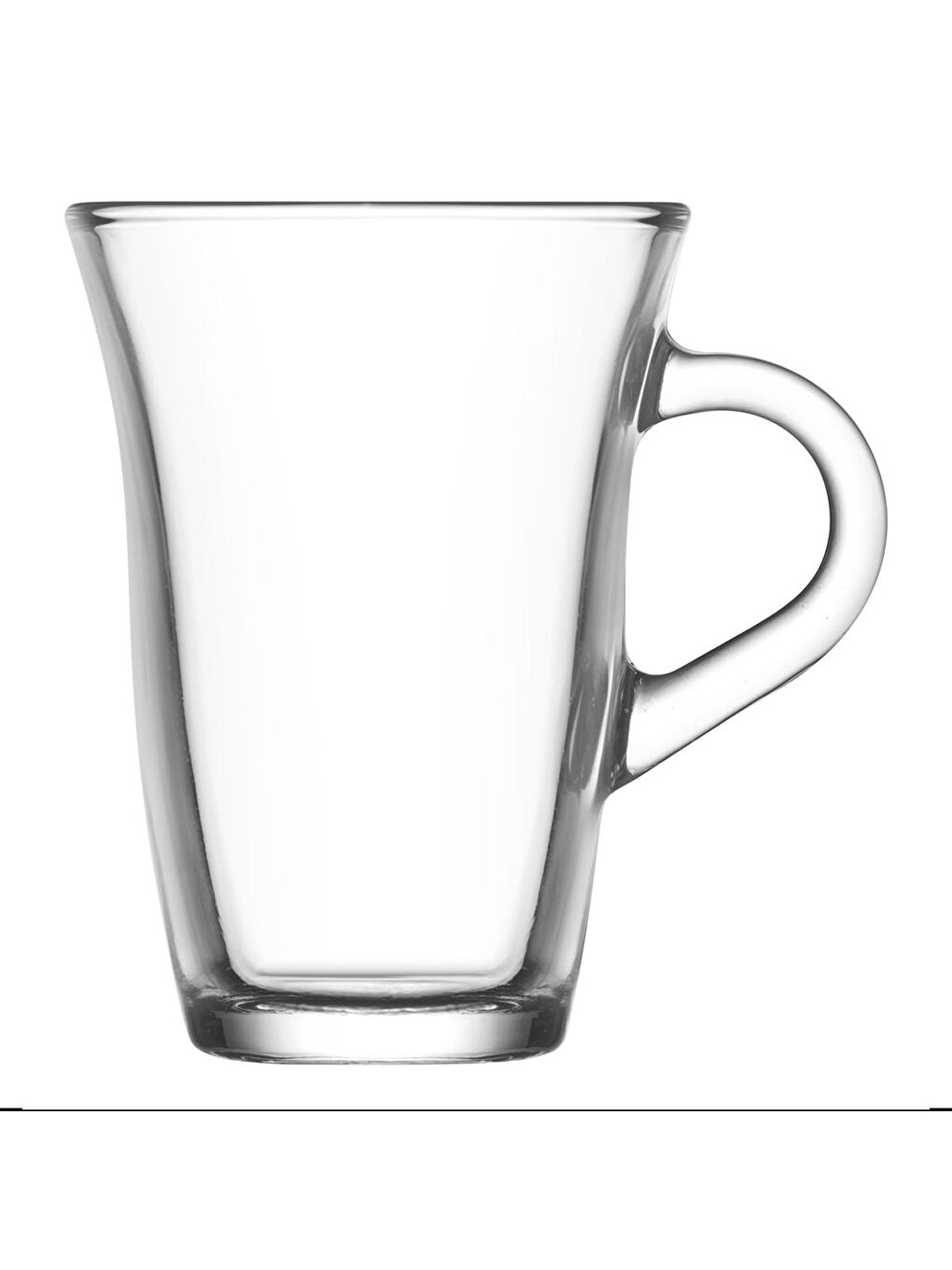 Renksiz Nisa 6'lı Kulplu Çay Bardağı