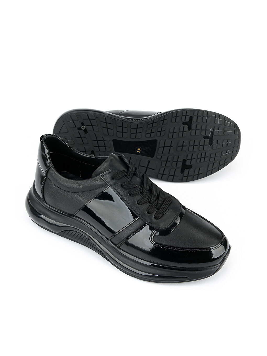 Erkek Hakiki Deri Sneaker 161423Z74 Siyah-3