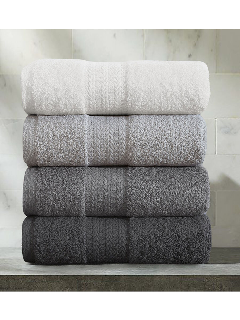 4lü Havlu Seti Rainbow Gri 50x85cm-1