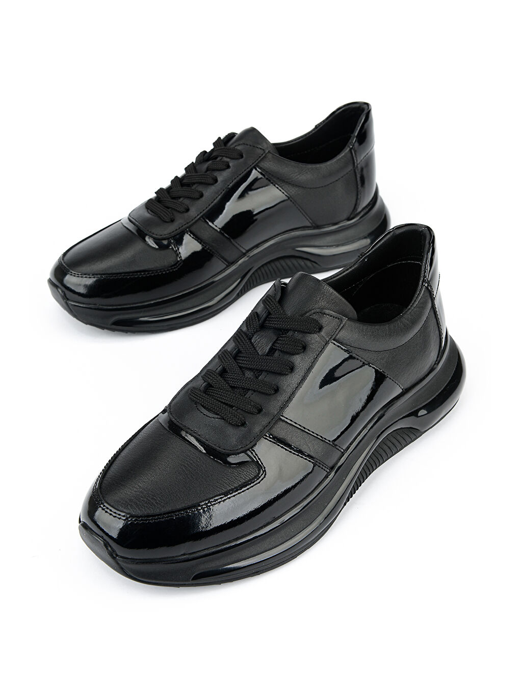 Erkek Hakiki Deri Sneaker 161423Z74 Siyah-4