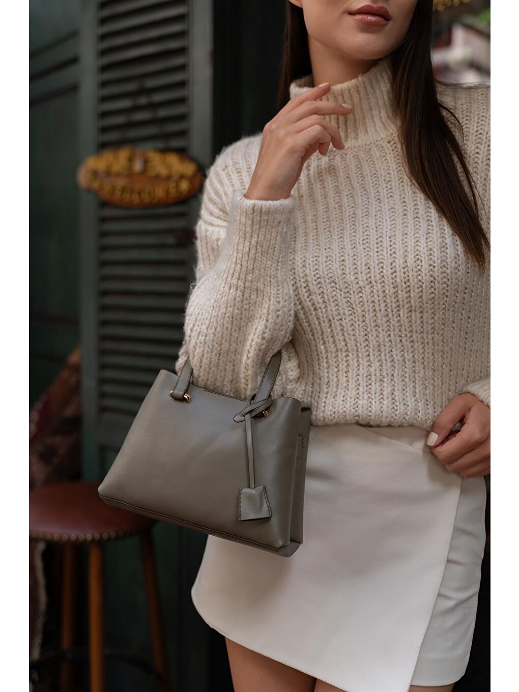 Melody Çift Bölmeli Çapraz Kadın Çanta - Haki-3