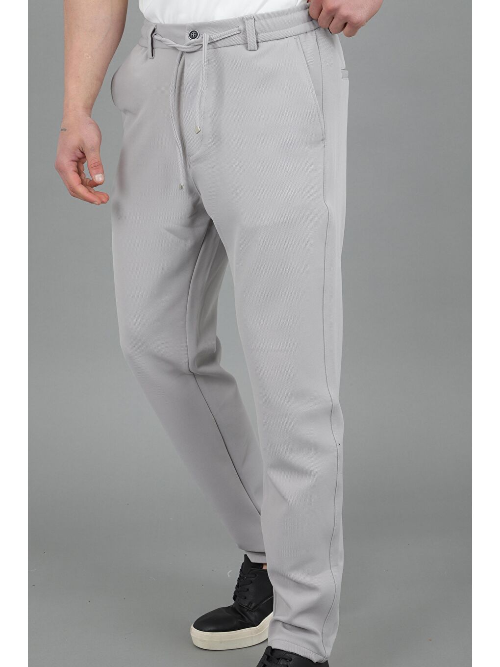 Gri Diagonel Kumaş Jogger Pantolon CPT-5_0436-2