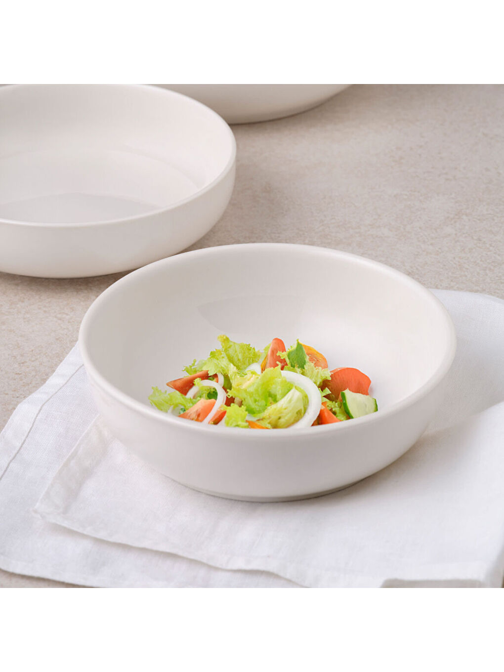 Ekru Ece 2 Adet 20 Cm Salata Kasesi-1