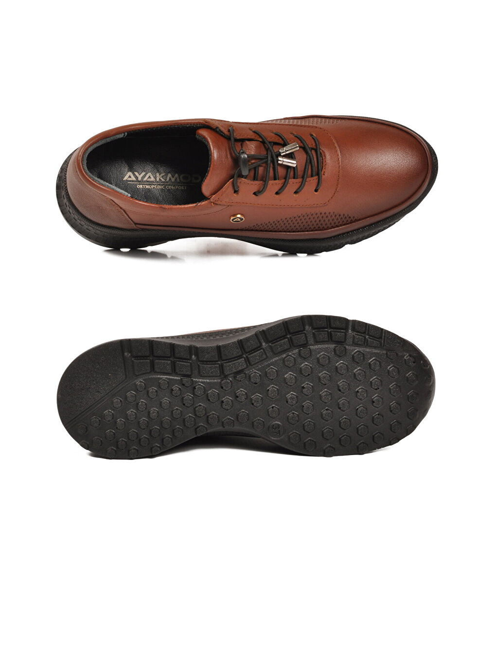 Kahverengi Taba Hakiki Deri Ortopedik Kadın Casual Ayakkabı 690 Z-4