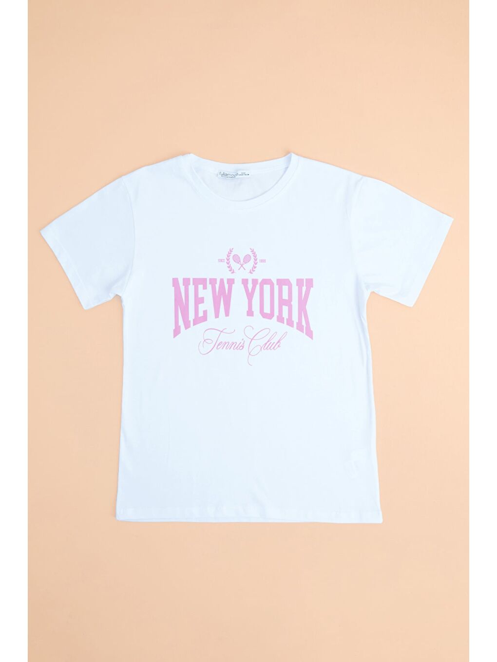 Beyaz New York Yazı Baskılı Kız Çocuk Tişört