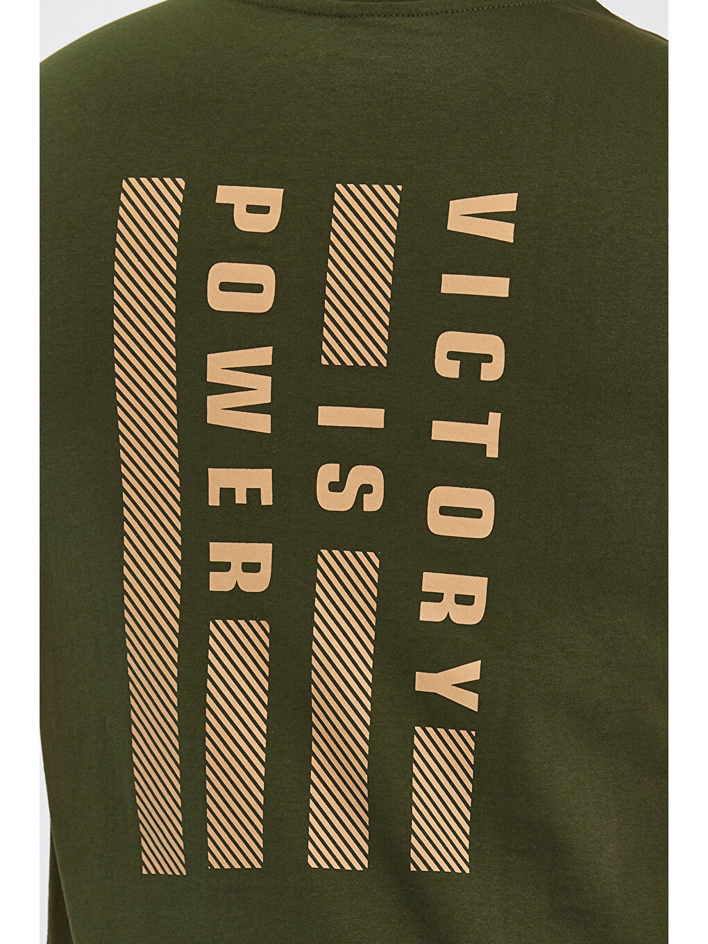 PAINT Erkek Kısa Kol %100 Pamuk Tişört Haki-5